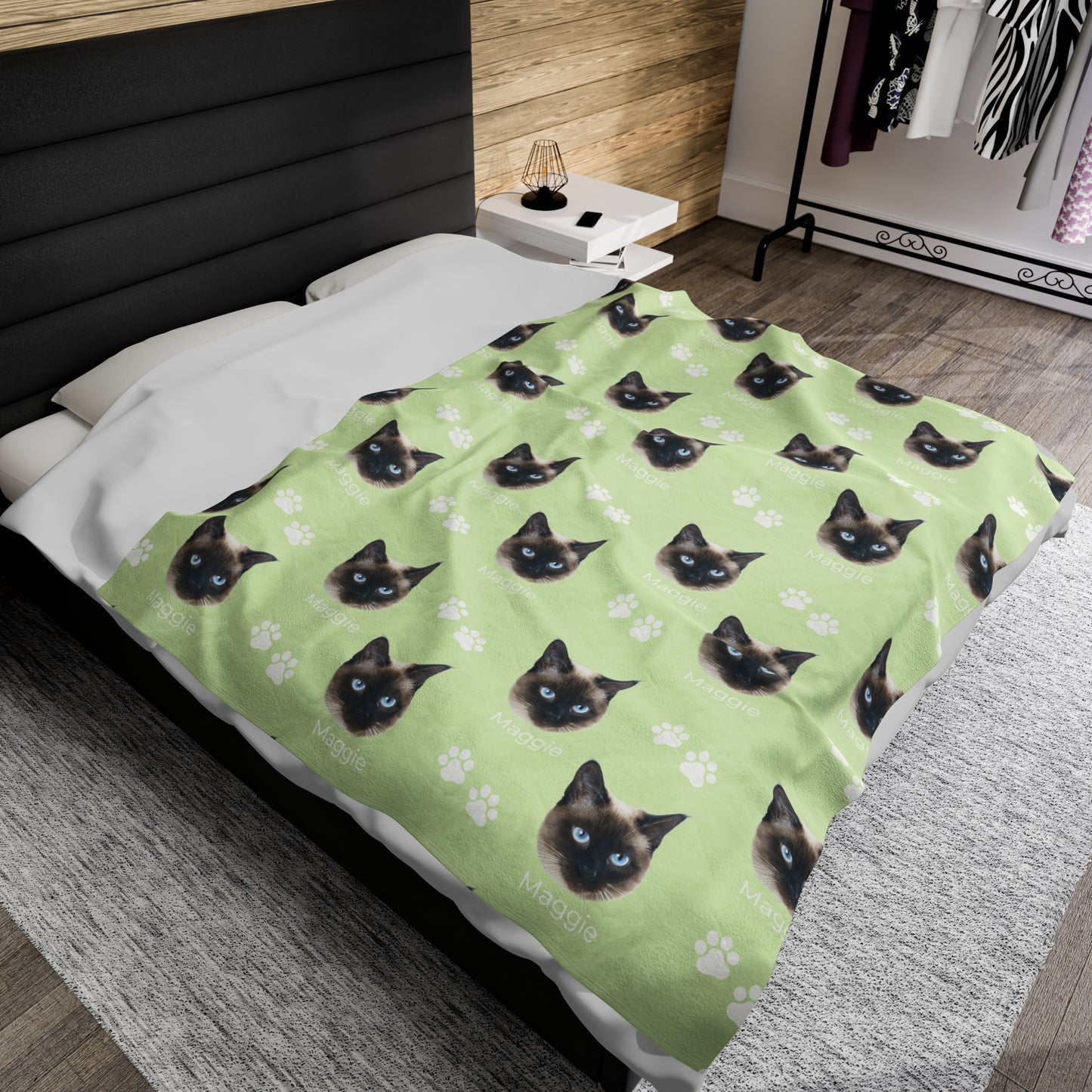 Purr-sonalized Cat Photo Blanket