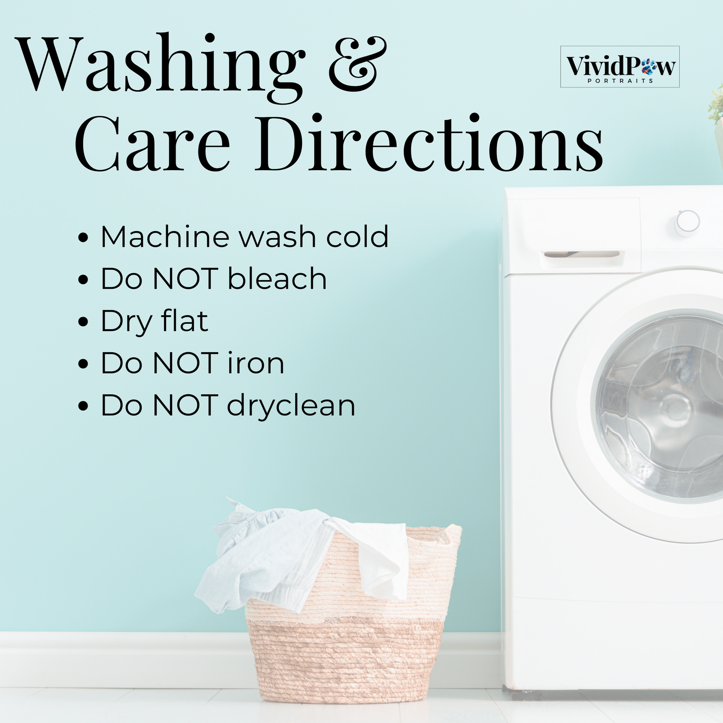 washing and care directions for custom cat photo socks