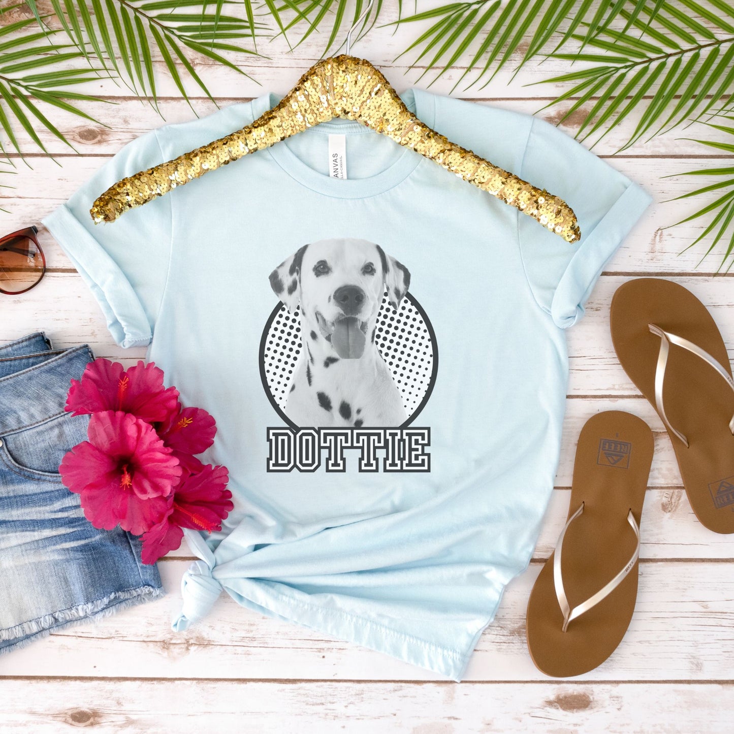 pop out comic strip black and white pet picture personalized shirt for pet parents in ice blue