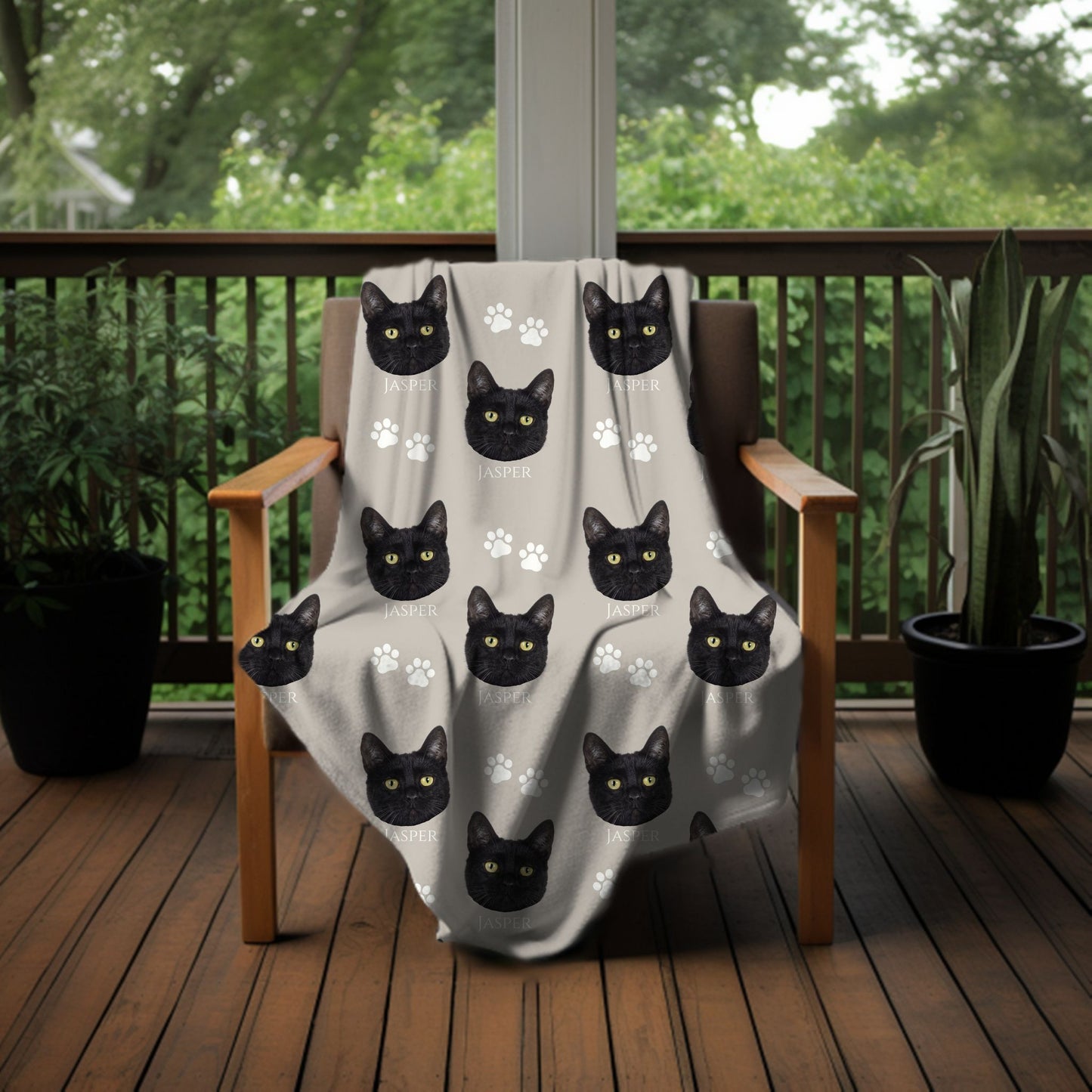 Purr-sonalized Cat Photo Blanket