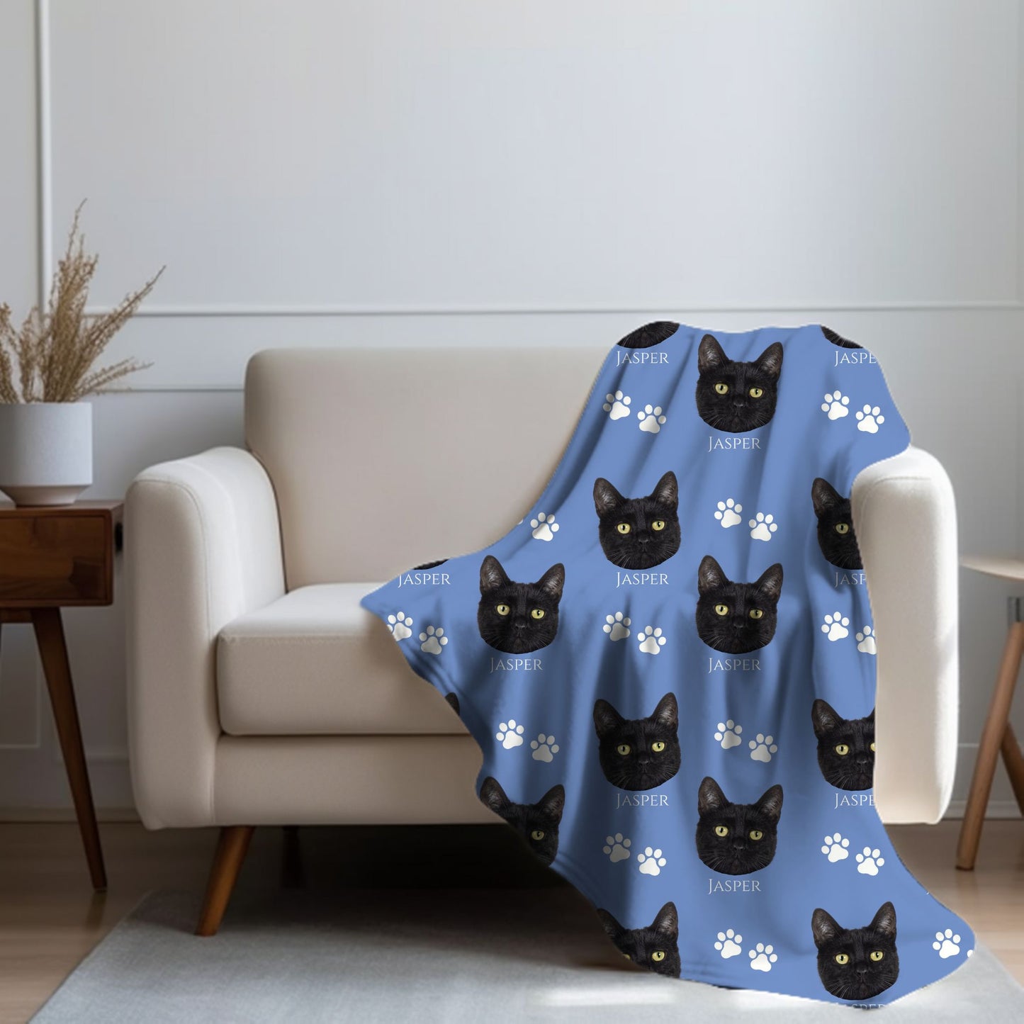 Purr-sonalized Cat Photo Blanket