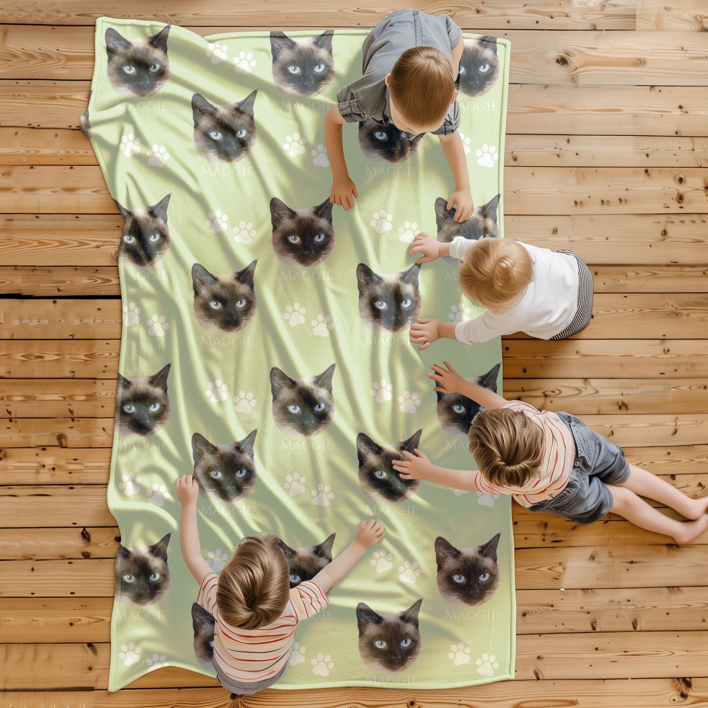 Purr-sonalized Cat Photo Blanket
