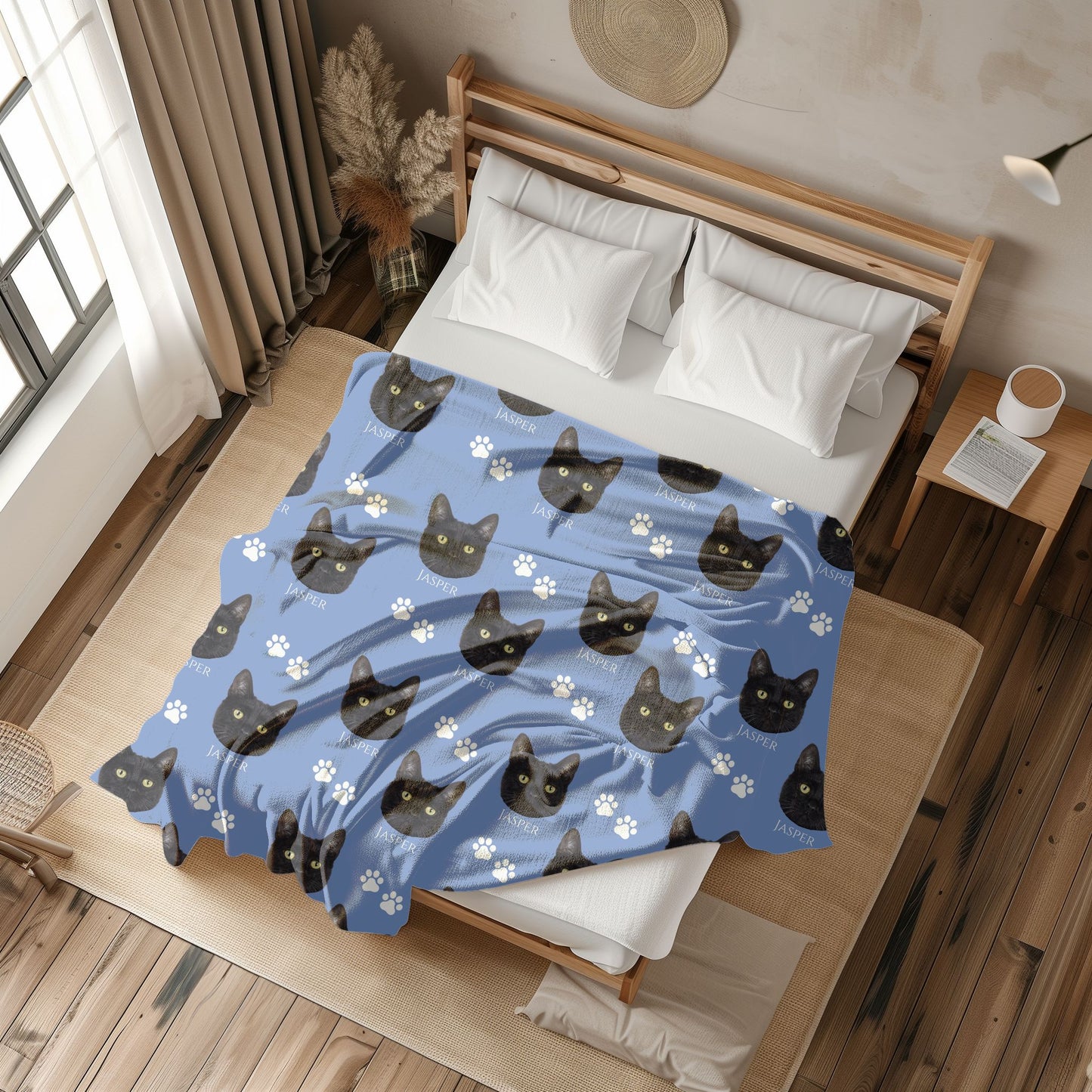 Purr-sonalized Cat Photo Blanket