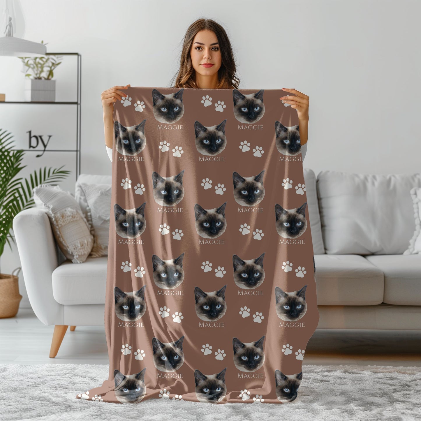Purr-sonalized Cat Photo Blanket