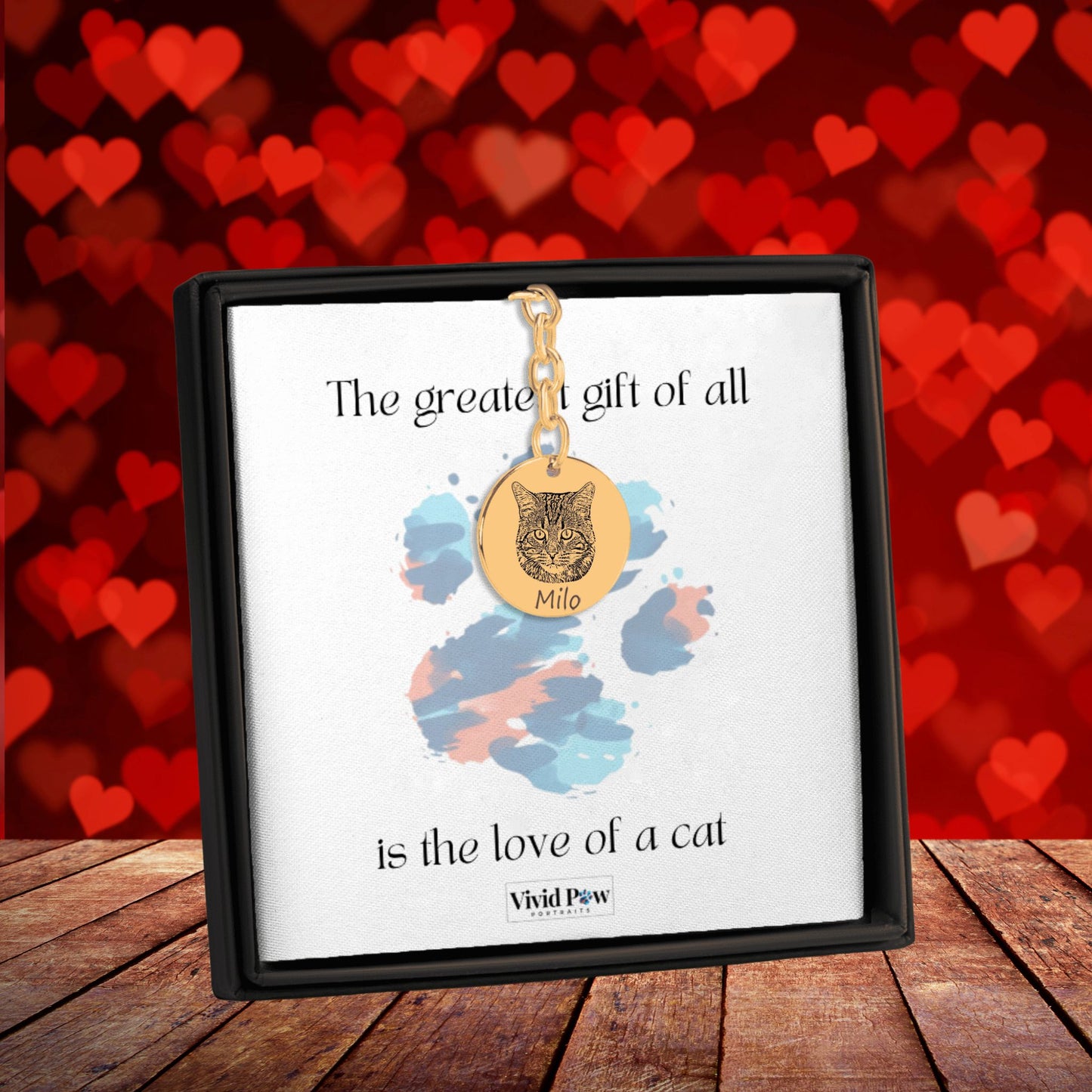 Custom Cat Photo Keychain