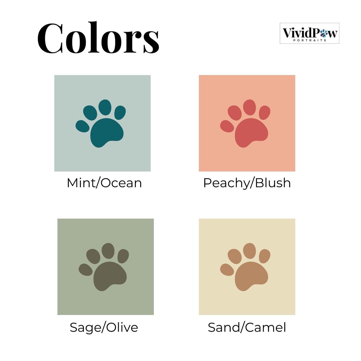 4 color options for cat portrait personalized paw print blanket