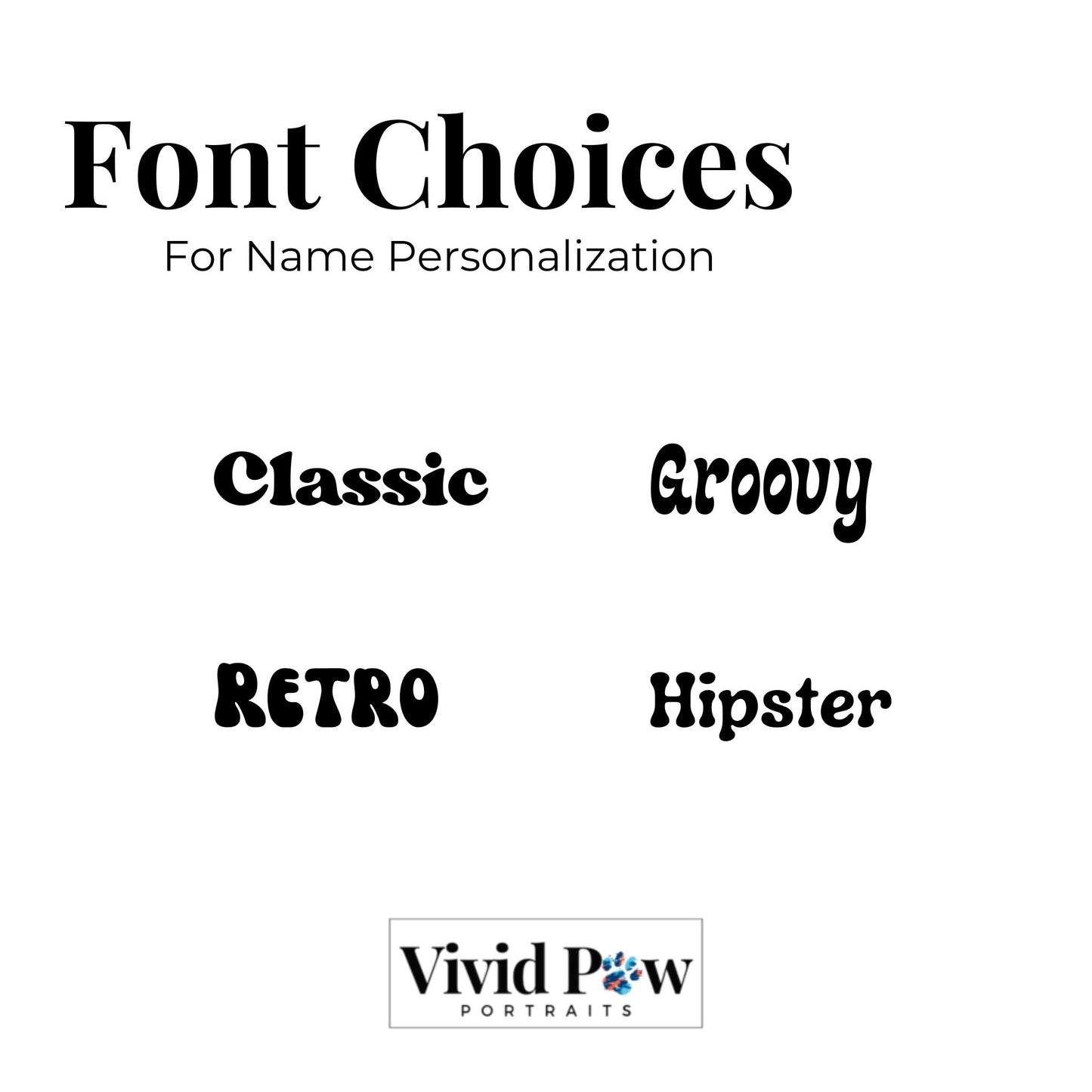 font choices for personalized pet photo plush blanket